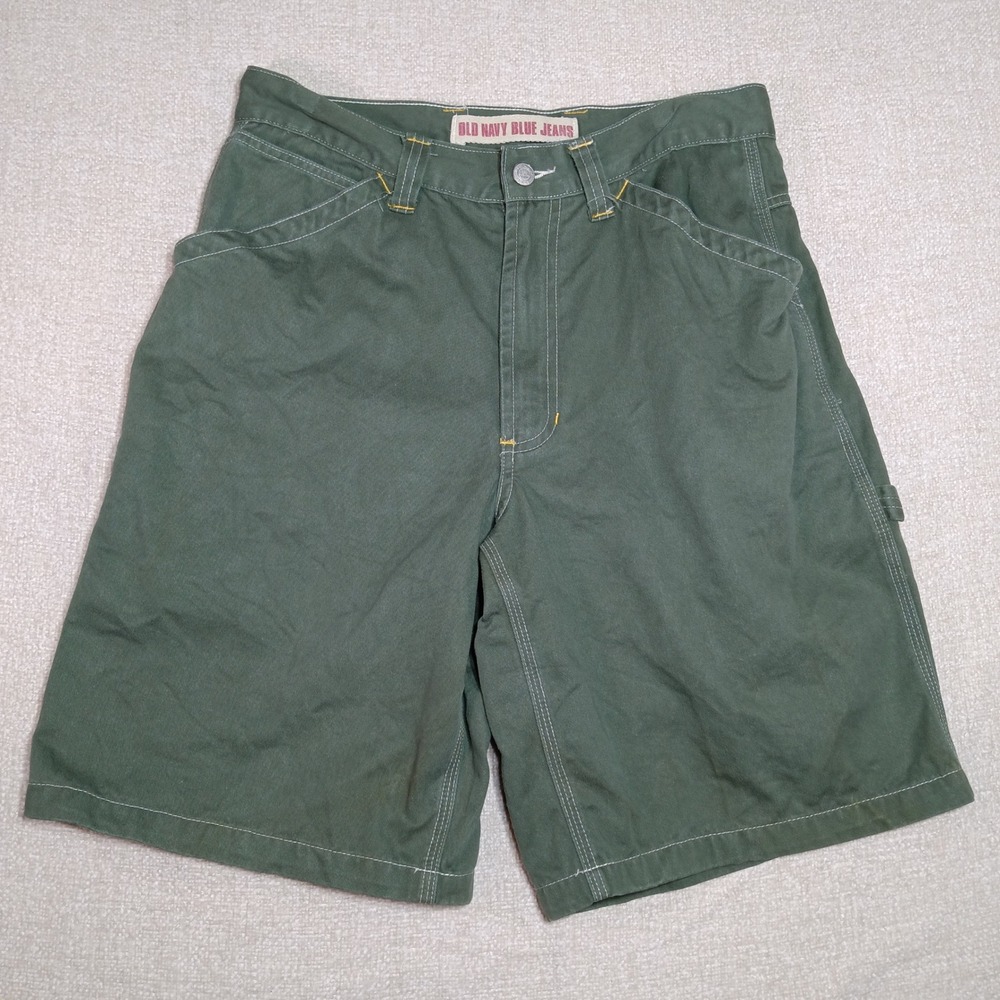 Old Navy Dungarees Carpenter Shorts Utility Workwear Mens 30 Green Gorpcore